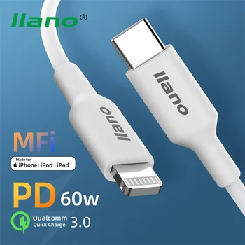 

LLANO MFi USB C to Lightning Cable for iPhone X XS XR PD60W Quick Charging Data USB PD Cable Charge Cord for Macbook Pro