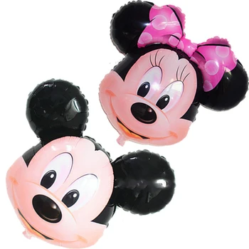 

50Pcs 67 * 64cm Mickey Minnie head aluminum foil balloon children birthday party decoration baby bath products inflatable Globos