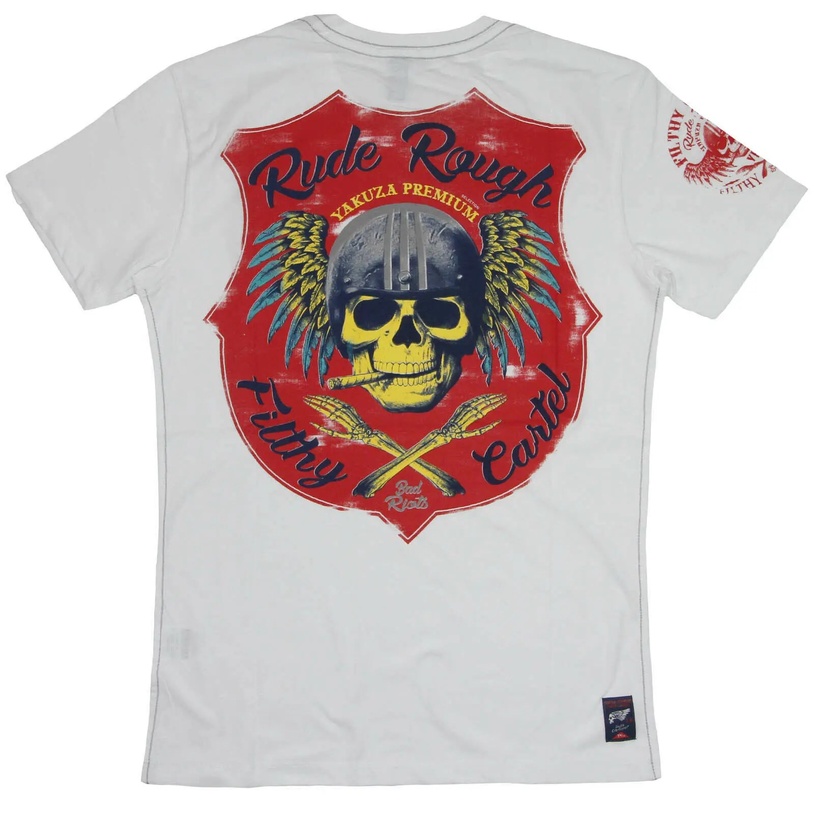 

Yakuza Premium T-Shirt "2617" | YPS White Mens Rude Rough Filthy Cartel- show original titleFashion