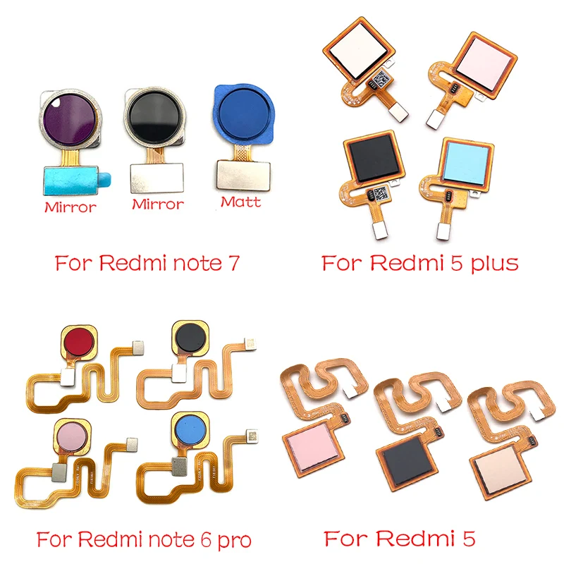 Для Xiaomi Redmi Note 6 7 Pro/Redmi 5 Plus сканер отпечатков пальцев сенсорная ID домашняя кнопка возврата шлейф лента