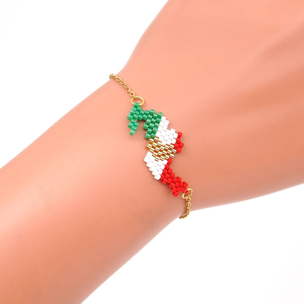 Go2boho MIYUKI браслет для мужчин Мексиканский национальный флаг Страна узор Браслеты Mujer браслеты для женщин ювелирные изделия для мужчин нарукавная повязка подарки