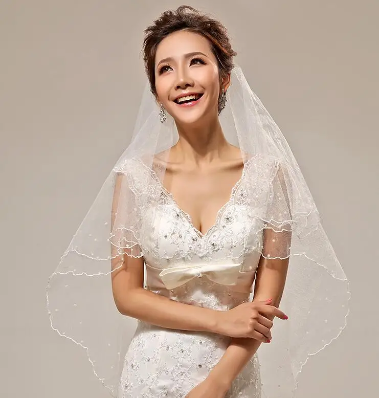 Vestidos para casamento вуаль с жемчугом vestidos de noivas Фата невесты Свадебные аксессуары