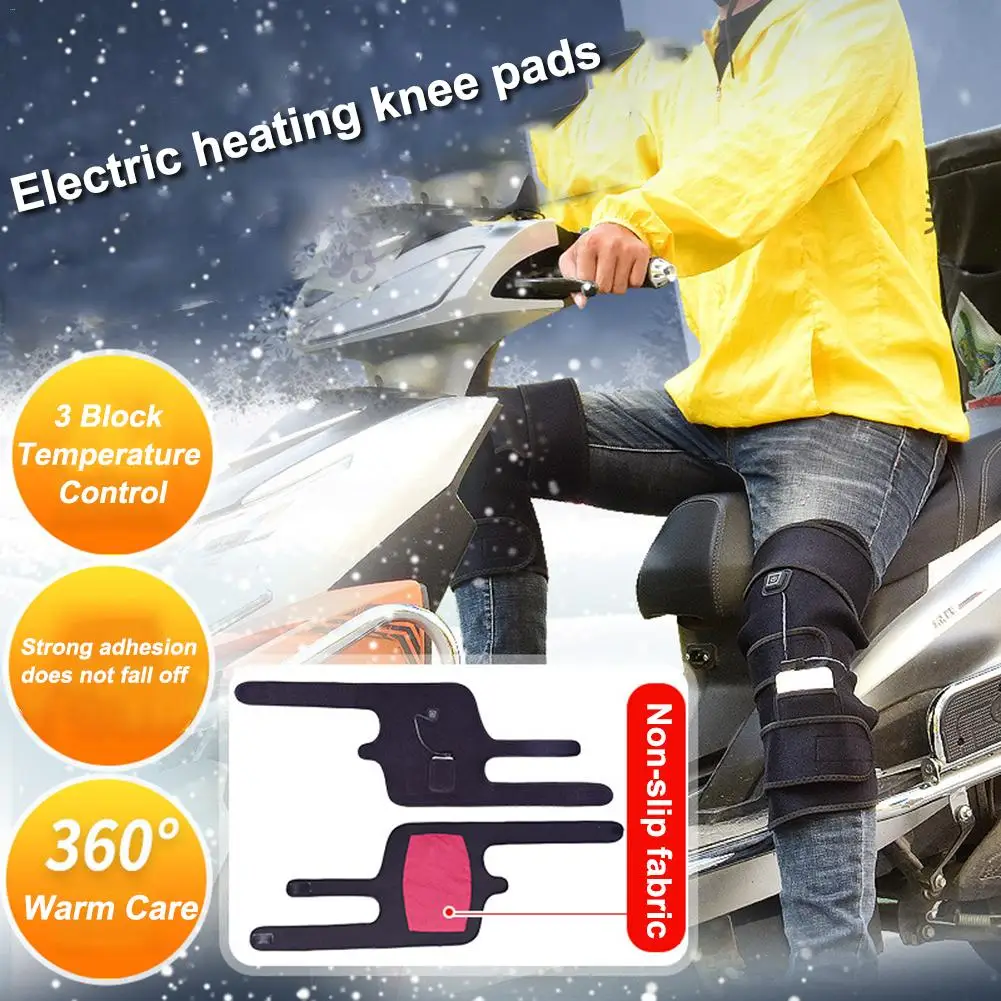 

USB Heated Warm Knee Pad Brace Wrap 360 Warp Knee Heating Support Brace Adjustable Temperature Winter Cycling Skiing Camping 4