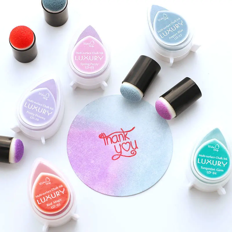 12pcs/pack 40 optional colors water droplets multi-purpose printing Chalk ink pad scrapbooking