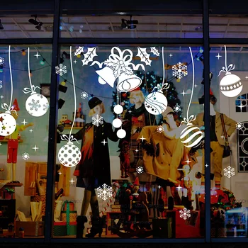 

DIY White Snow Christmas Wall Stickers Window Glass Festival Decals New Year Christmas Decorations For Home Decor Car Decals