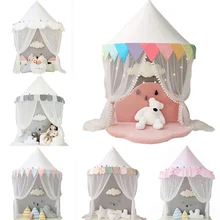 Детская игровая палатка вигвама Крытый игровой домик замок для детей девочки типи палатка портативная кроватка Навес палатка для детской спальни Декор