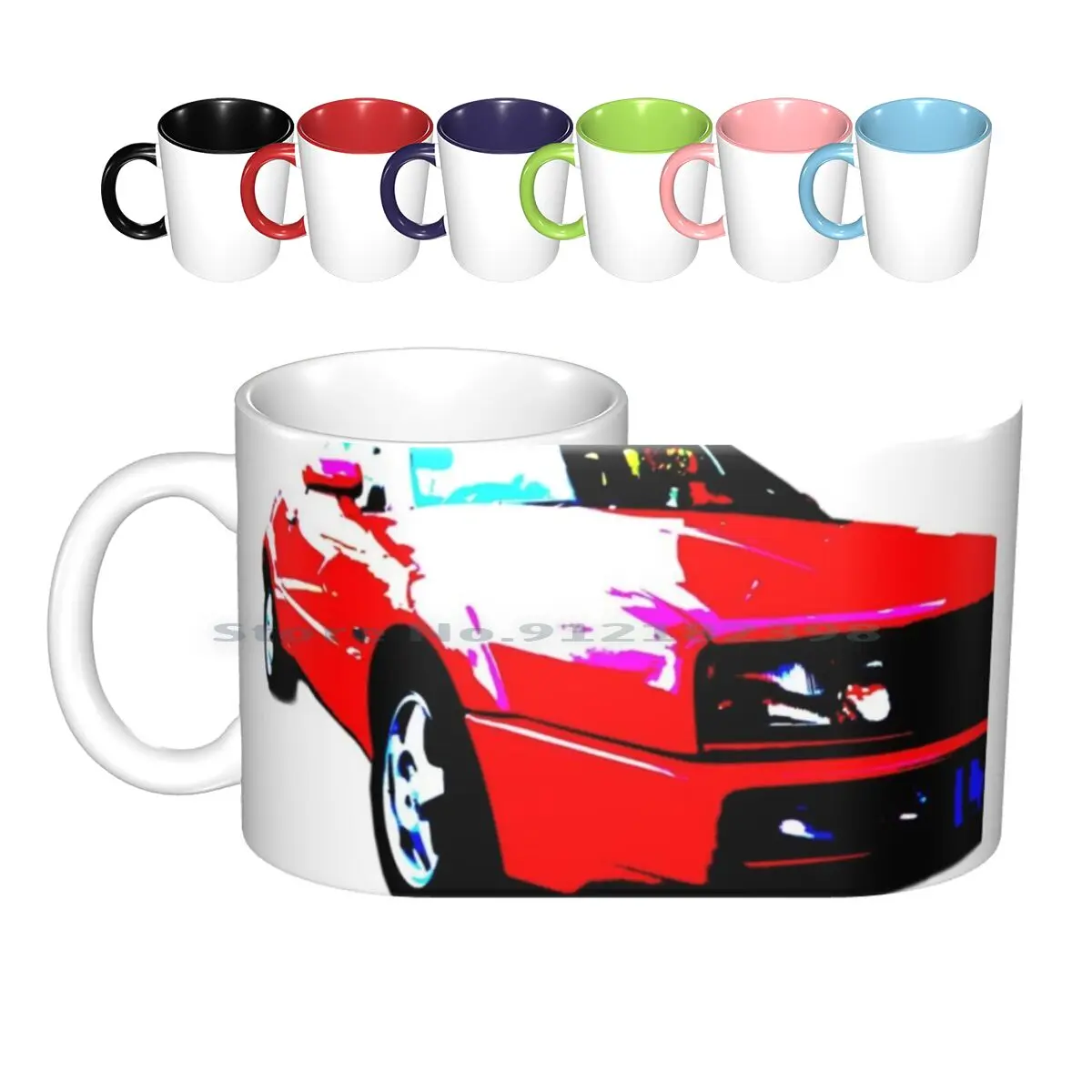 Red Corrado Vr6-Sfondo Trasparente-Foto Reale Tazze In Ceramica Tazze Da Caffè Tazza Da Tè Al Latte Corrado Vr6 G60 12 Valvola Rosso Corrado