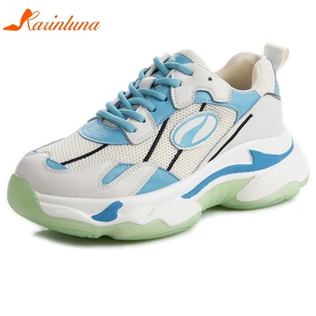 

Karinluna New Arrivals 2020 Platform Comfortable Shoes Woman Vulcanize Lace Up Mix Color Spring/Autumn Sneakers Women Shoes