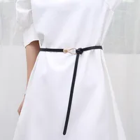 New Fashion Leather Women Belt Designer Metal Buckle Waist Strap All-match Lady Dress Coat Sweater Decorative Knotted Waistband - Image 4