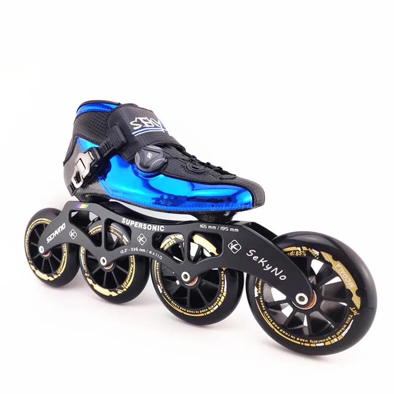 

Slightly Thermalmoldable carbon fiber inline speed skates shoes 6 layer fibre ultralight boot Flyke 4 wheels knob button rotate