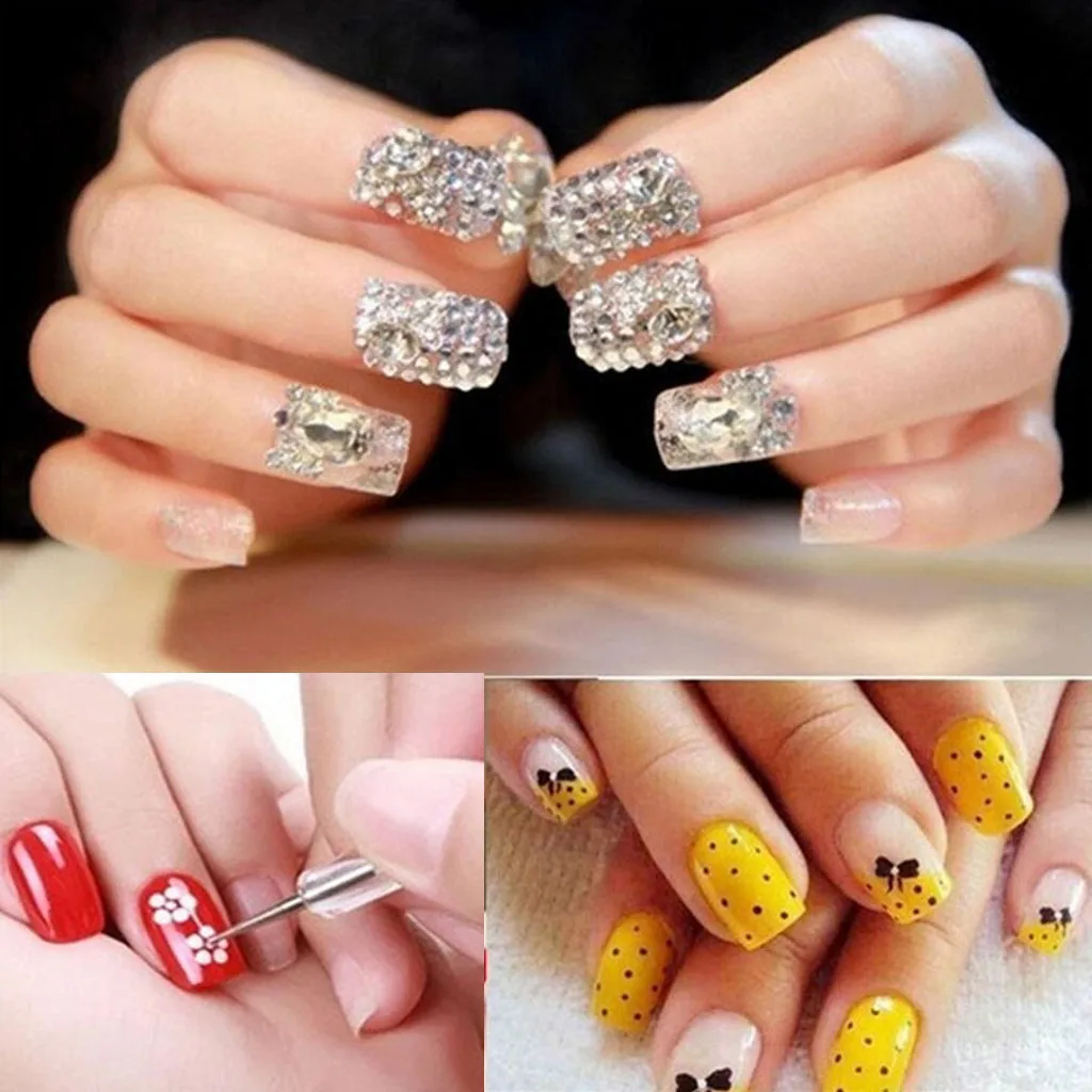 HAICAR 5 шт./компл. Nail Art Pen расставить Стразы выбора карандаш с двойной головкой акриловые нажмите с силой так, инструменты для маникюра, аксессуары для ногтей инструмент