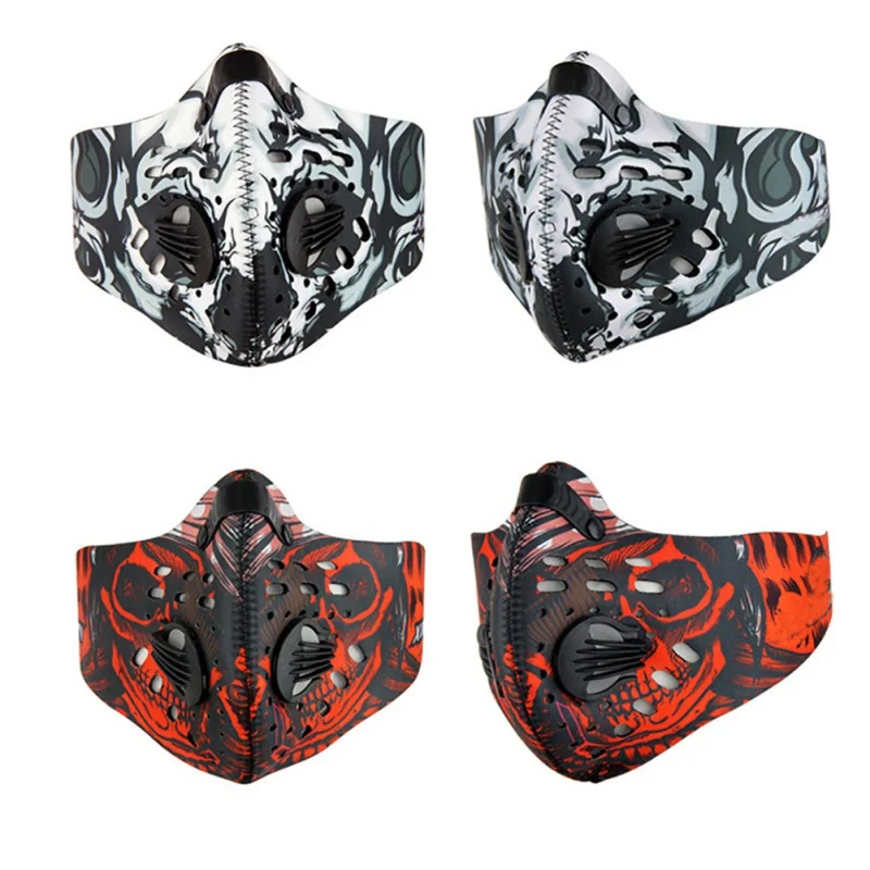 New Adjustable Outdoor Halloween Costumes Accessories Cycling Face Mask Activated Carbon Non-woven Cloth Breathable Dust-proof