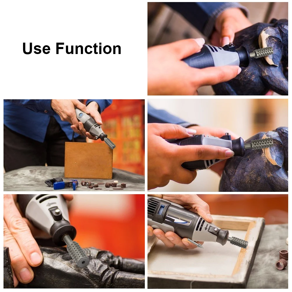JelBo 5PCS 3/4/5/6/8MM Branch Drill Bits Carbide Burrs Woodworking Hole Cutter Hexagonal Handle Luo Drill Carpenters Tool