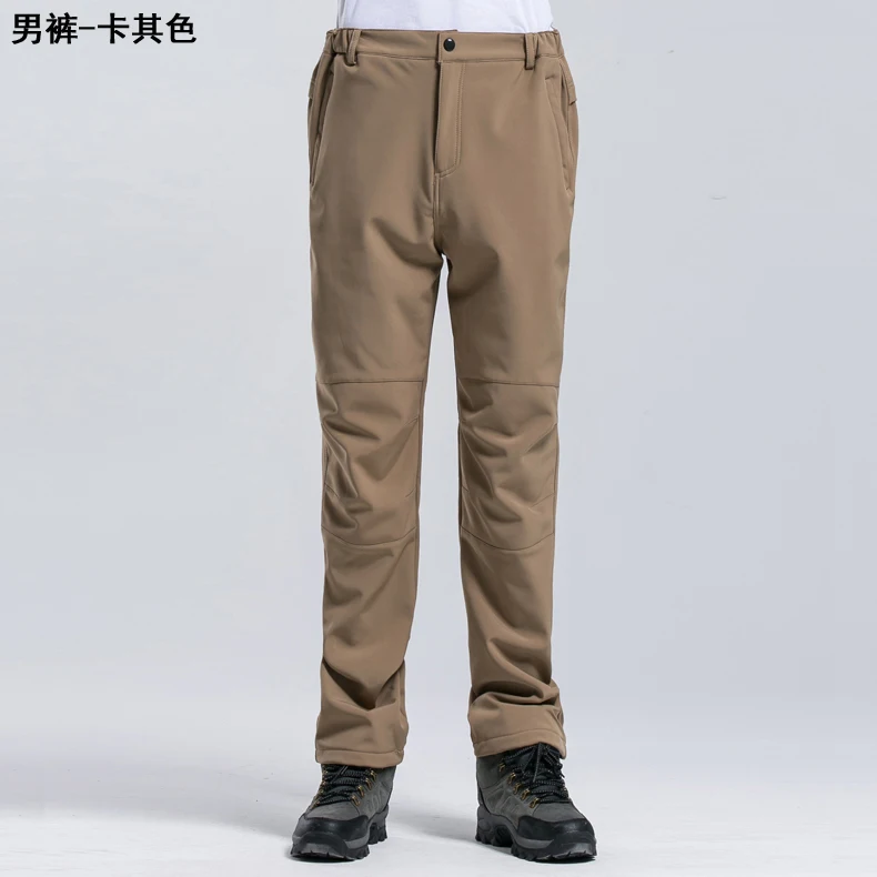 Зимние штаны, зимние утепленные флисовые лыжные штаны для мужчин и женщин, ветрозащитные рыбацкие походные лыжные брюки - Цвет: Man63