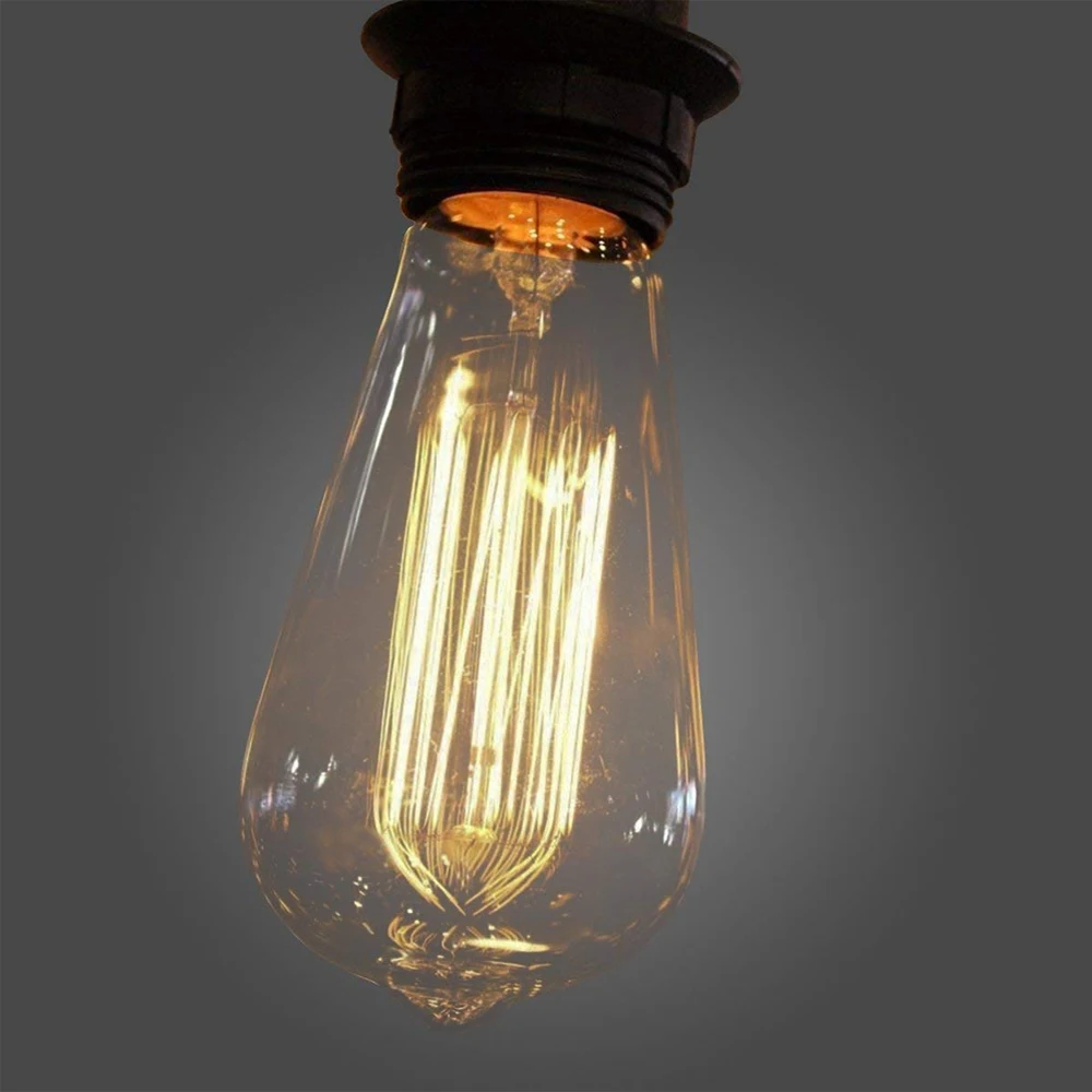 6 шт. 40 Вт светильник Эдисона, старинный светильник, лампа в стиле ретро st64 2200 K, теплый белый E26/E27, цоколь с регулируемой яркостью 380 люменов