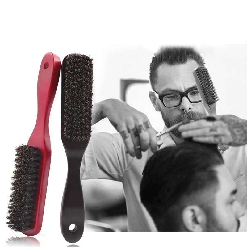 

Hot Sale 100% Pure Boar Bristle Wood Beard Brush With Handle Men's Shaving Mustache Comb Hairdressing Comfortable Brushes