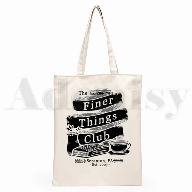 The Office TV Show Dunder Mifflin Paper Company Shoulder Canvas Bags Large Capacity College Harajuku Handbag Women Shopping Bag C