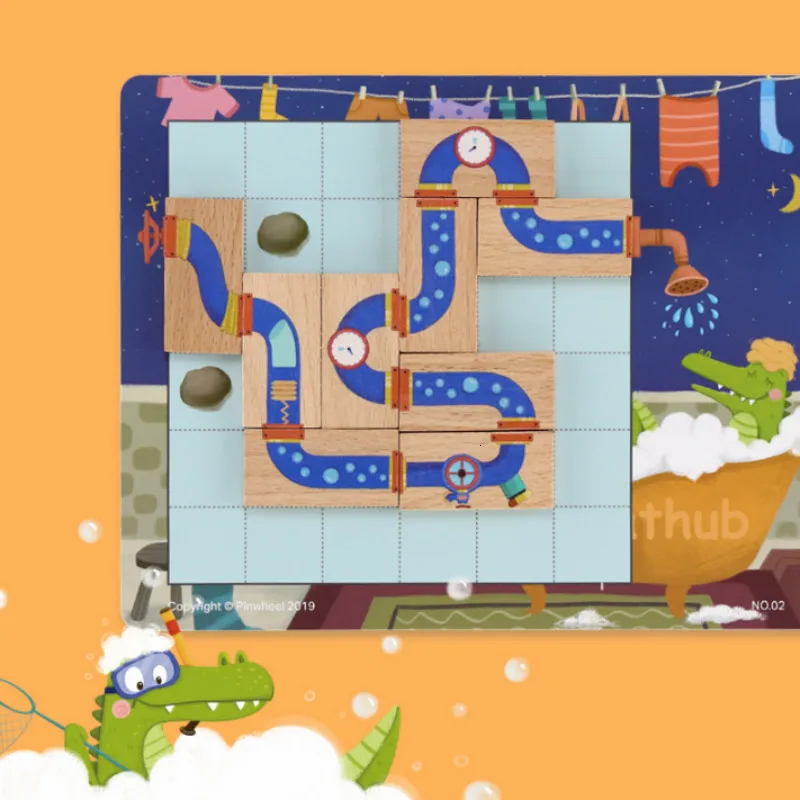 Najtaniej Pomoc mały krokodyl labirynt IQ Puzzle zabawki do gry dla dzieci poprawić zdolność logicznego myślenia Puzzle 30 wyzwanie z rozwiązaniem