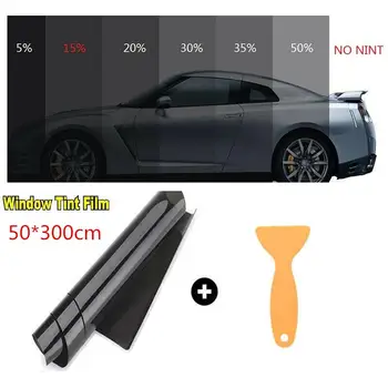 

0.5mx3m Dark Black Car Window Tint Film Roll Glass Cars Auto Solar Protection Summer For Car Side Window Home Glass With Scraper