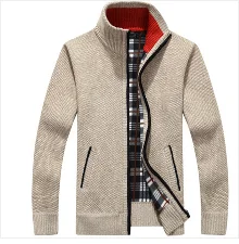Новинка, 4XL 5XL, мужской свитер из флиса, Осень-зима, теплое кашемировое платье, тонкий толстый шерстяной свитер на молнии, Повседневный свитер, мужское вязаное пальто AF1383