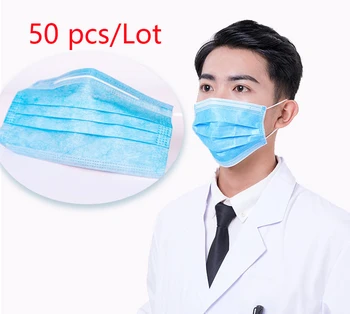 

Disposable Face Mask 3 Layer Non-woven Anti-Dust Dustproof Ear Loop Filter Mouth Masks Elastic Safety Breathable Masks