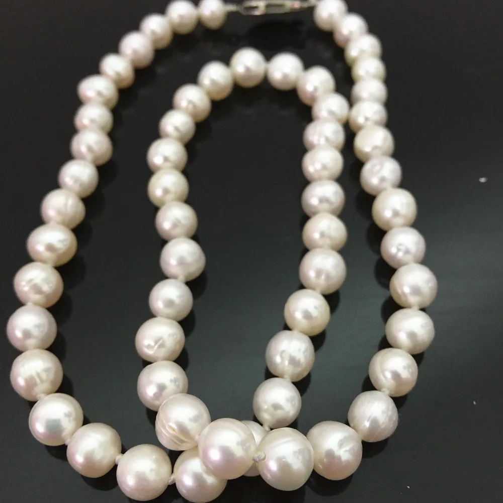8-9mm White Akoya Pearl Fashion Women Charms Necklace 17.5