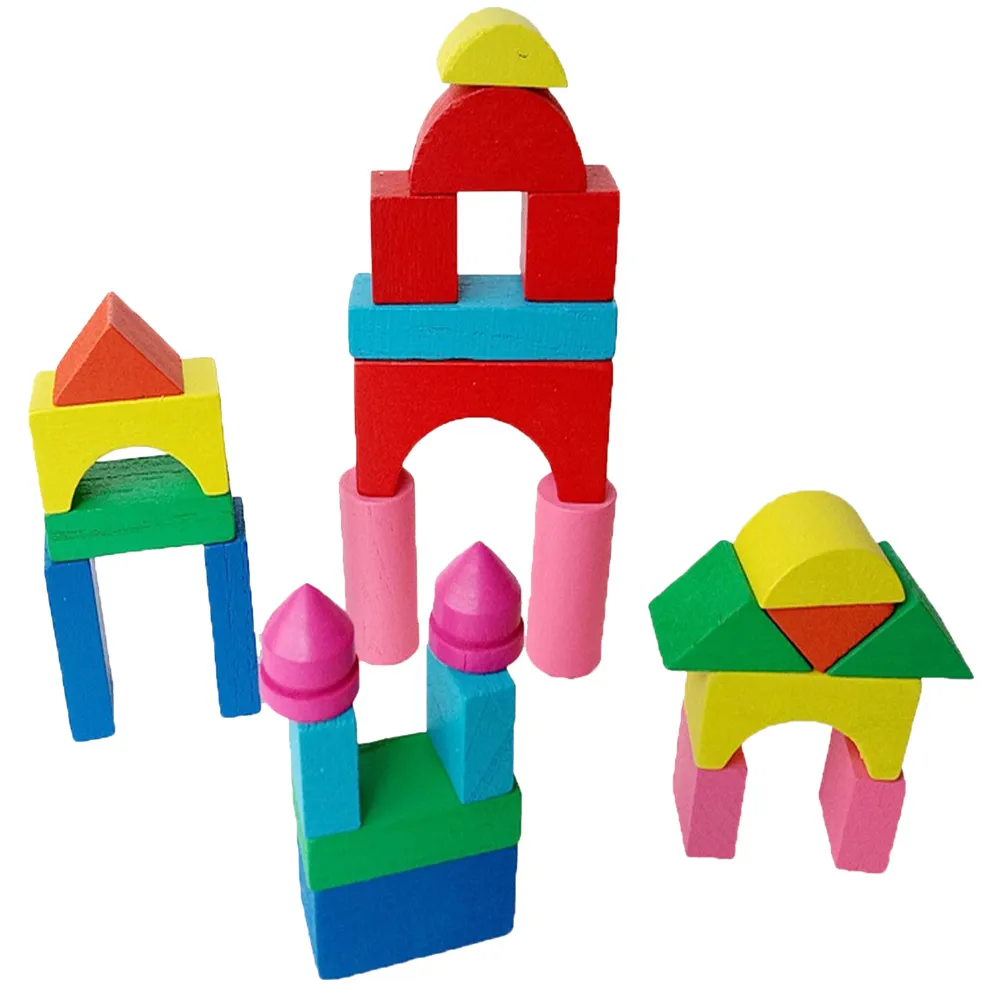 Детские деревянные развивающие игрушки мини-замок строительные блоки геометрической формы развивающие игрушки Детские Мультяшные головоломки# P35