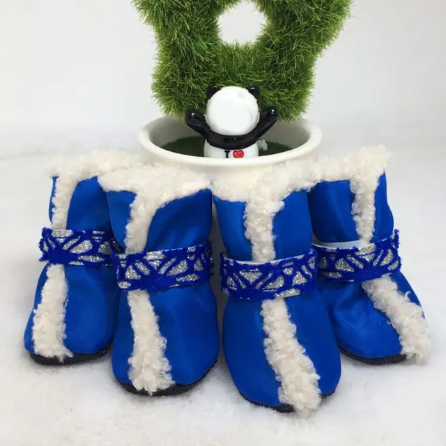 Chaussons imperméables pour chats Chaussures d hiver imperm ables antid rapantes pour animaux de compagnie bottes de neige chaudes en