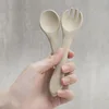 BPA Free Soft Silicone Spoon For Baby Utensils Set Auxiliary Food Toddler Learn To Eat Training Bendable Fork Children Tableware 3