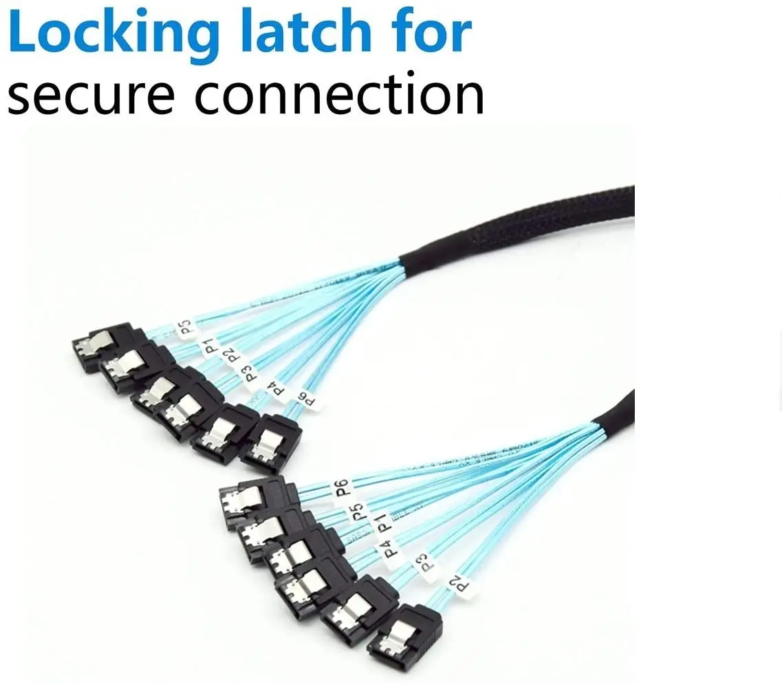 SATA 6Gbps HDD Splitter Cable - 4/6 Pcs/set, 7 Pin to 7 Pin SAS Cable, Ideal for Servers Description Image.This Product Can Be Found With The Tag Names Computer Cables Connecting, Computer Peripherals, PC Hardware Cables Adapters, Pcs set sata to sata cable