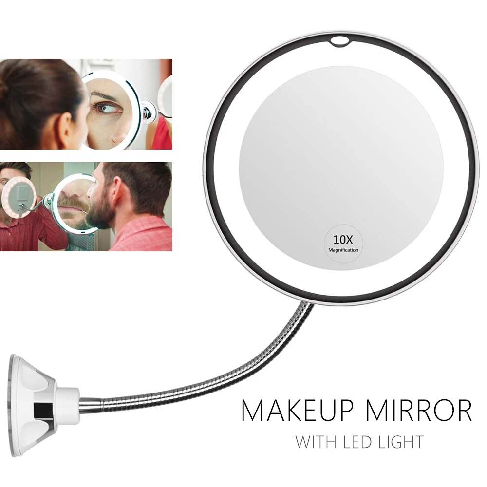 mijia 360 градусов гибкий светильник Led ночник Зеркало для макияжа 10x увеличительно