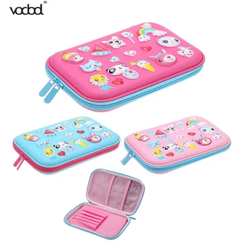 

Kawaii Cartoon Animals Students Pen Bag Cute Pencil Case Girls Boys Large Capacity EVA PU Pencilcase Stationery School Supplies
