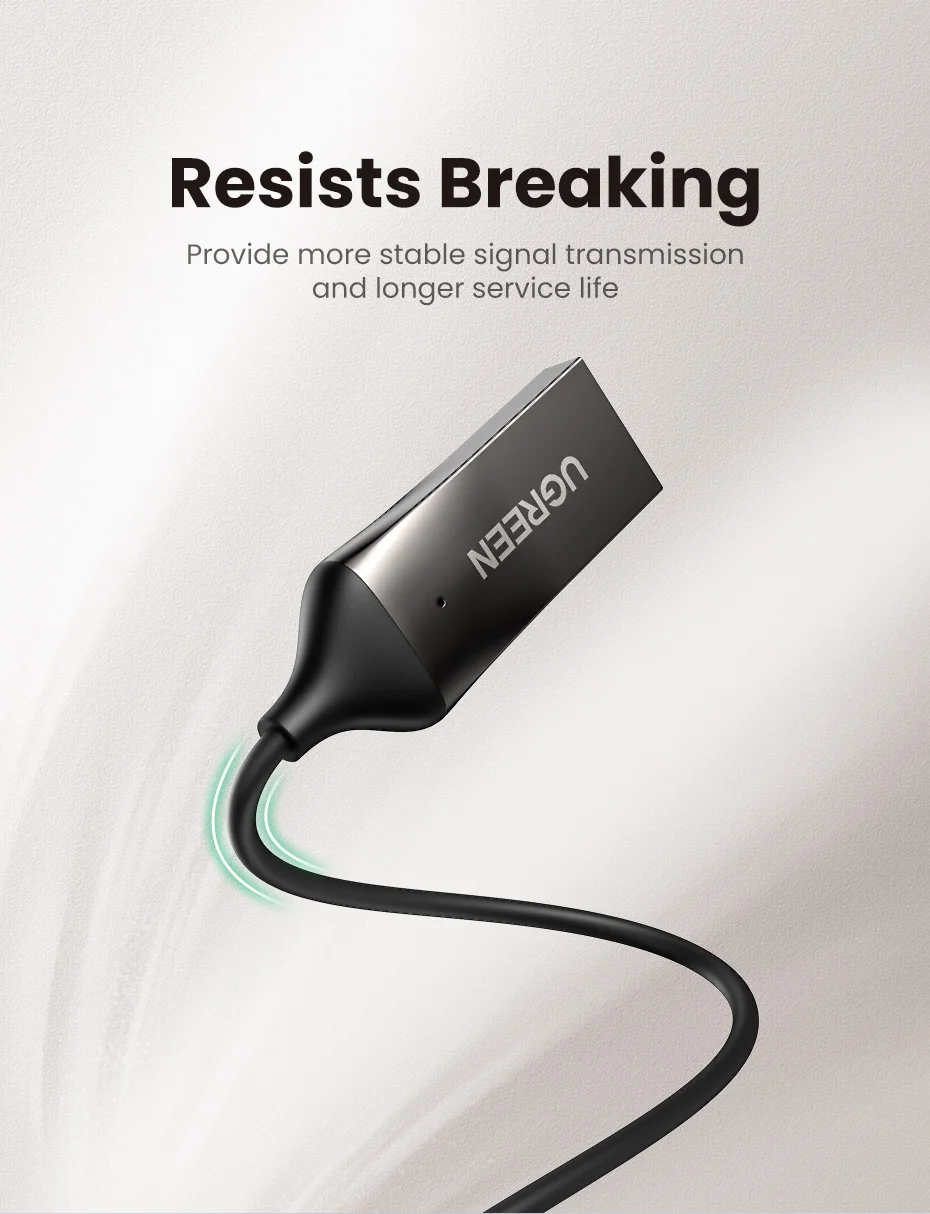 Ugreen-receptor bluetooth 5.0, adaptador com conector de