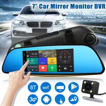 

1+16 GB Android 5.0 GPS Navigation Car Dvr 3G Wifi bluetooth Camera 7 Inch GPS Navigators 1080P Video Recorder Rearview Mirror