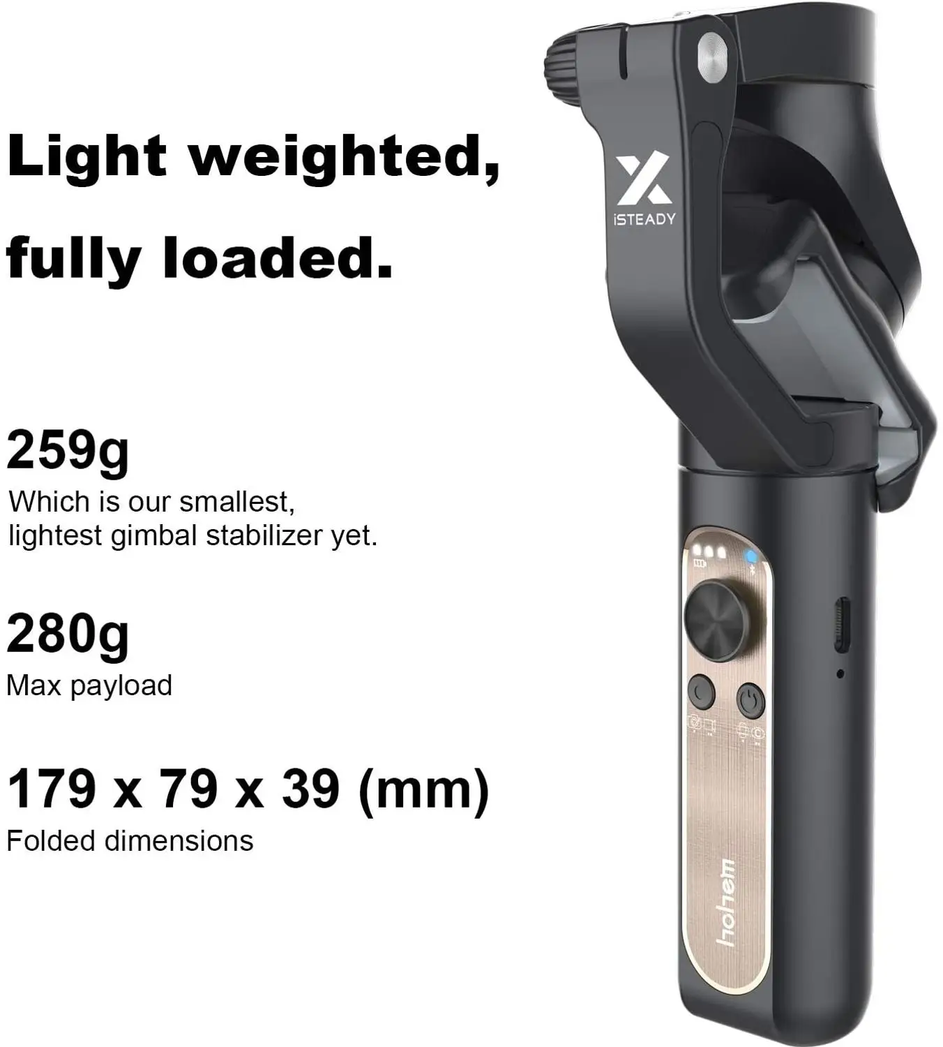 Hohem iSteady X шарнирный стабилизатор для камеры GoPro 3 Axis смартфона 0.5lbs легкий складной