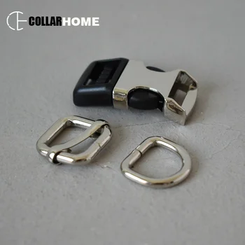 

20 sets metal buckles 5/8" 15mm D rings for dog pet cat collar DIY sewing accessories chain connect buckles slider flat hardware