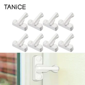 

TANiCE 8pcs Window Lock UPVC Safety Lock Kit Door Window Restrictor Lock for Home Child Security Sash Blocker Jammer White Lock
