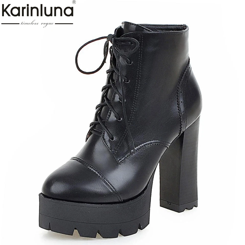 

Women's 2020 top quality big size 43 shoes women motorcycles boots platform 12cm high heels shoes woman ankle boots female