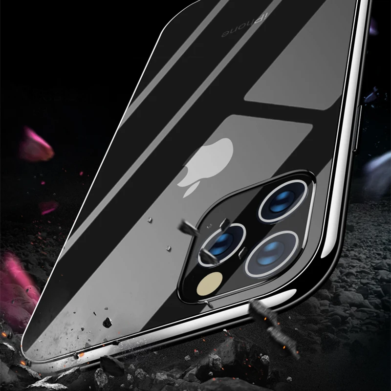 360 Magnetic Adsorption Metal Flip Case For iphone 11 11 Pro XS Max X 7 8 6 6S Plus Shockproof Double Side Tempered Glass cover