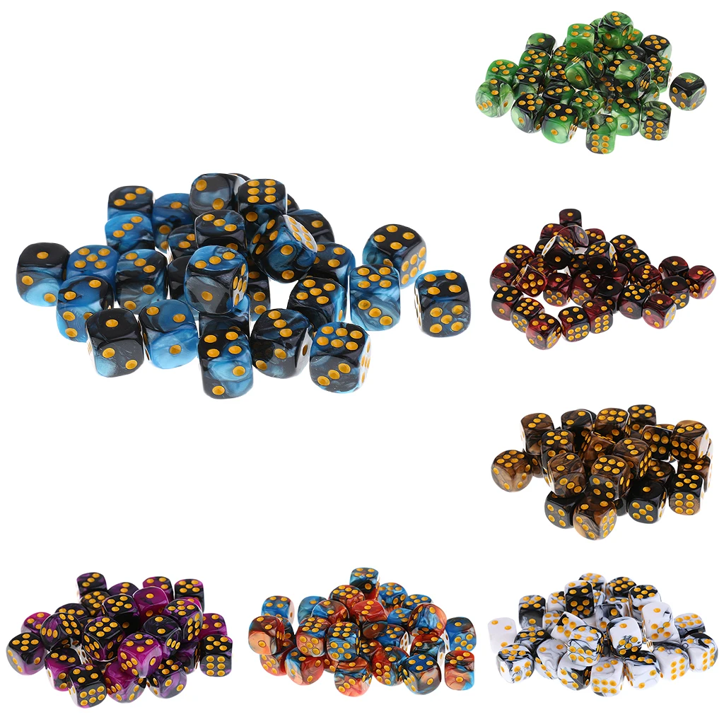 210Pcs 12mm Square Dice D6 Six Sided Die for Dungeons & Dragons Party Supply