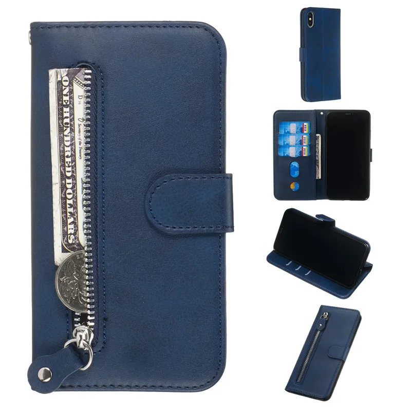 Флип-кошелек на молнии чехол для iPhone 11 Pro XS Max XR X 6 6s 7 8 Plus Роскошный кожаный чехол Etui для iPhone 7plus 8plus чехол для телефона
