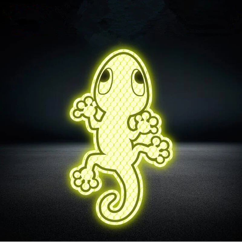 Мультяшные светоотражающие наклейки Gecko, креативные автомобильные наклейки Предупреждение ющие о безопасности, светоотражающие ленты, безопасные хвосты, украшения, сделанные с 3M