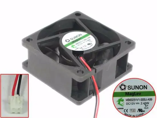 

SUNON MB60251V1-000U-A99 DC 12V 2,40 W 60x60x25mm 2-проводной Вентилятор охлаждения сервера