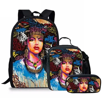 

Colorful girls Lady Custom pattern Girls School Bags for Kids 3pcs School Bag Set Children Bookbags Students School Rucksack