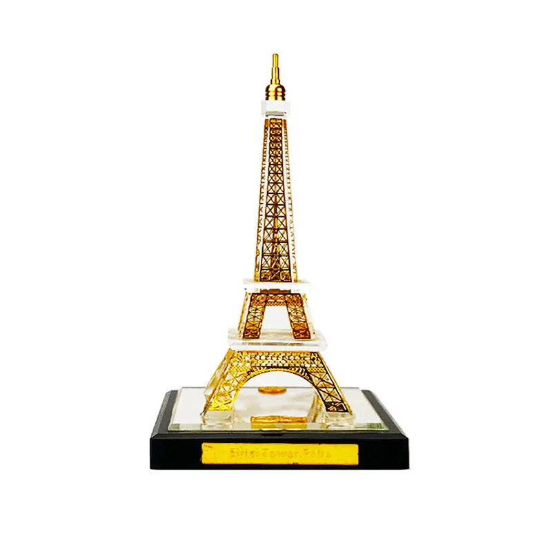  Paris Eiffel Tower Crystal inlaid with gold Assembling Souvenirs Decoration Tower building structur