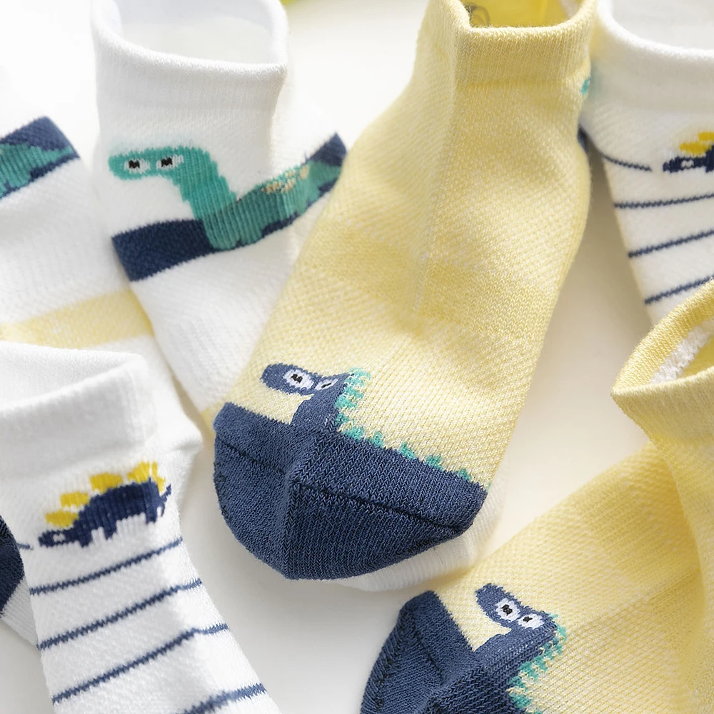 Cotton Socks Cartoon Socks Children Socks 5Pairs/lot Summer Spring Baby Socks Cotton Animal Socks Dinosaur Cute Kids Mesh Colorful
