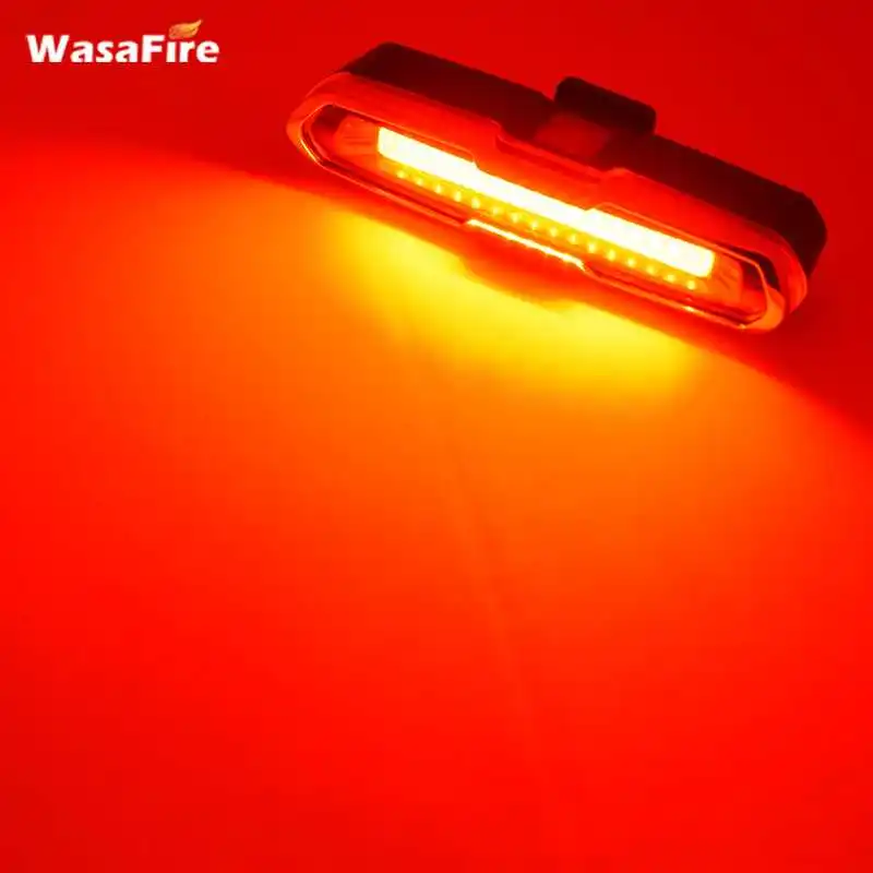 WasaFire USB Перезаряжаемые задняя подсветка на велосипед светильник 5 режимов Светодиодный задние фонари велосипеда езда на велосипеде хвост светильник ночной езды безопасности Предупреждение лампы