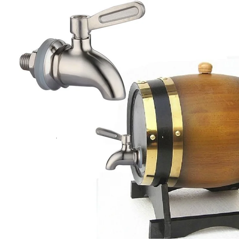 Bar Beverage Wine Barrel Faucet Drink Dispenser Tap Spigot Water 304 Stainless Steel Coffee Juice Taps Silver 12mm 16mm 2