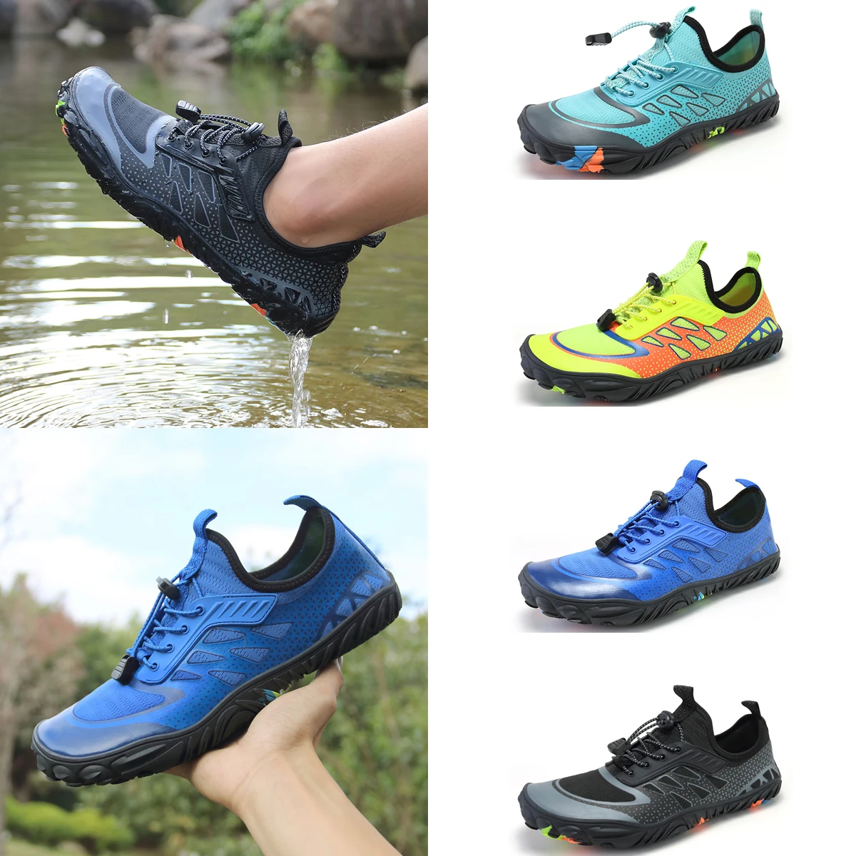 

Five-Finger Shoes Aqua Shoes Men's Wading Couple Shoes Women Outdoor Deach Shoes Fitness Shoes Reflective Riding Hiking Shoes