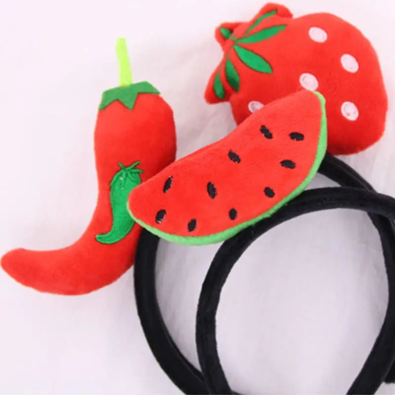 Kids Fruit Series Plush Cloth Wrapped Headband Colorful Cute 3D Cartoon Watermelon Strawberry Toy Decor Hair Hoop Sweet Headwear hair clips for fine hair